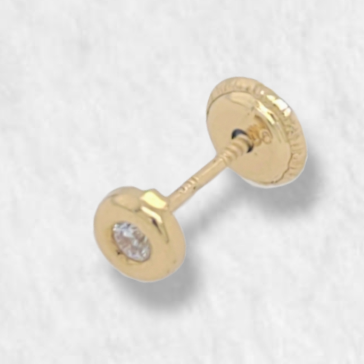 Single Point of Light Donut (Screwback/Openers) - 18K Yellow Gold