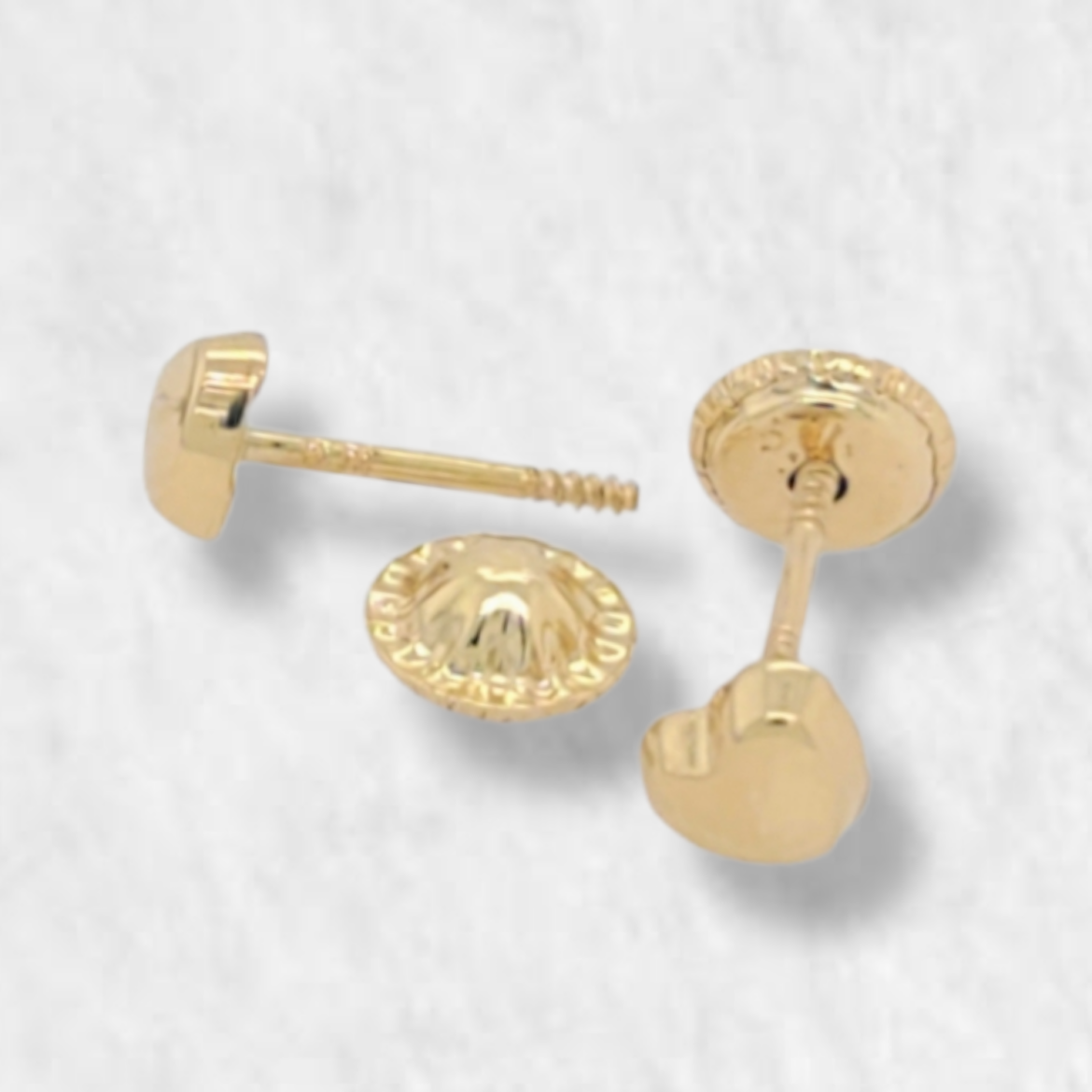 Heart Earrings (Screwback/Openers) - 18K Yellow Gold