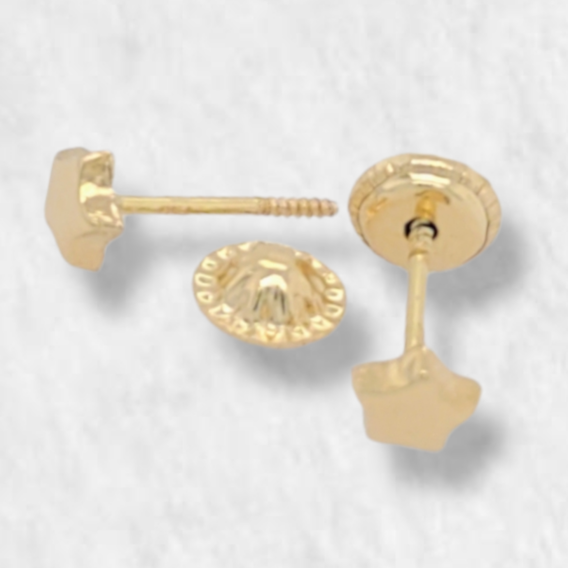 Star Earrings (Screwback/Openers) - 18K Yellow Gold